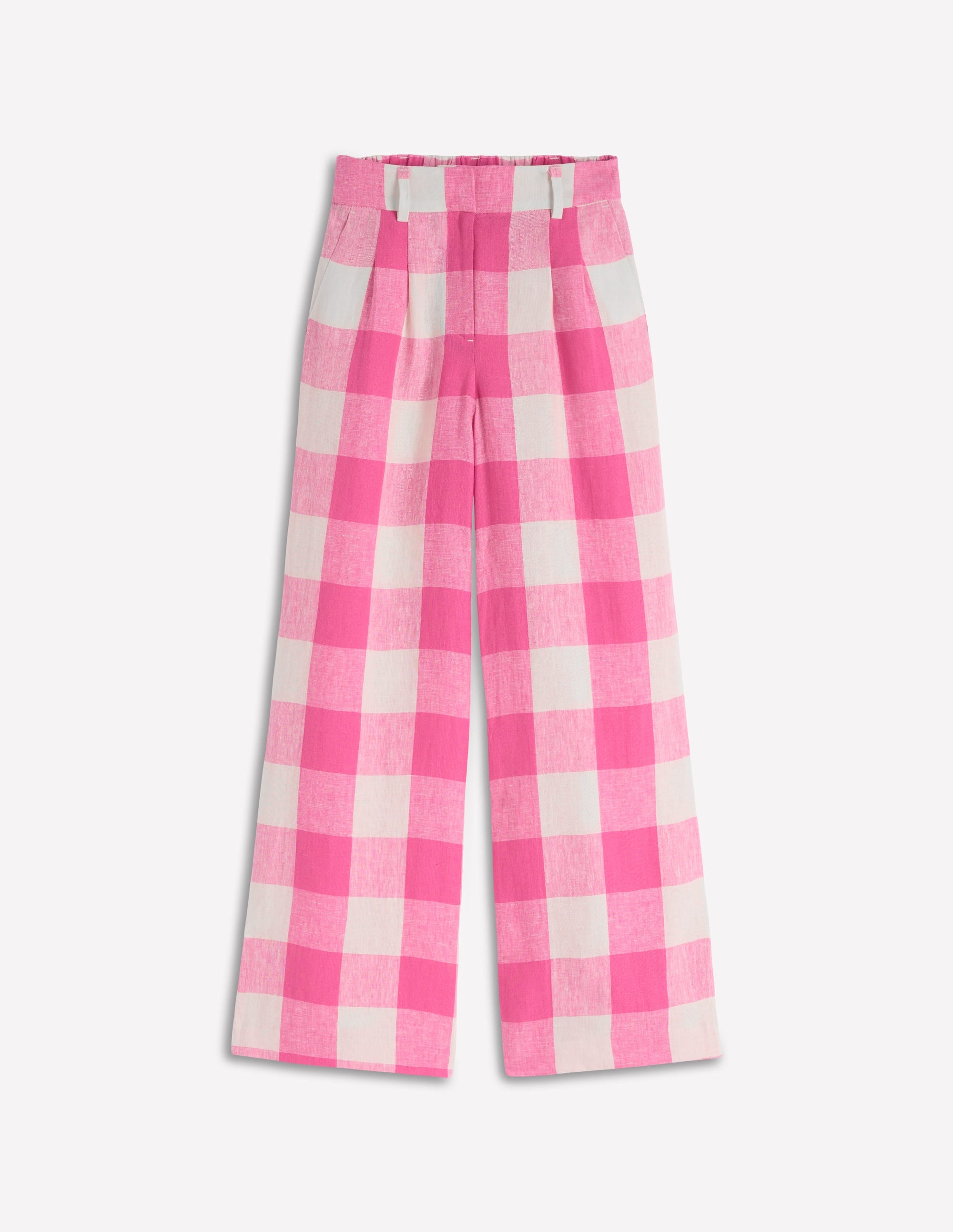 Kensington Linen Trousers-Pink Punch Gingham - Image 6