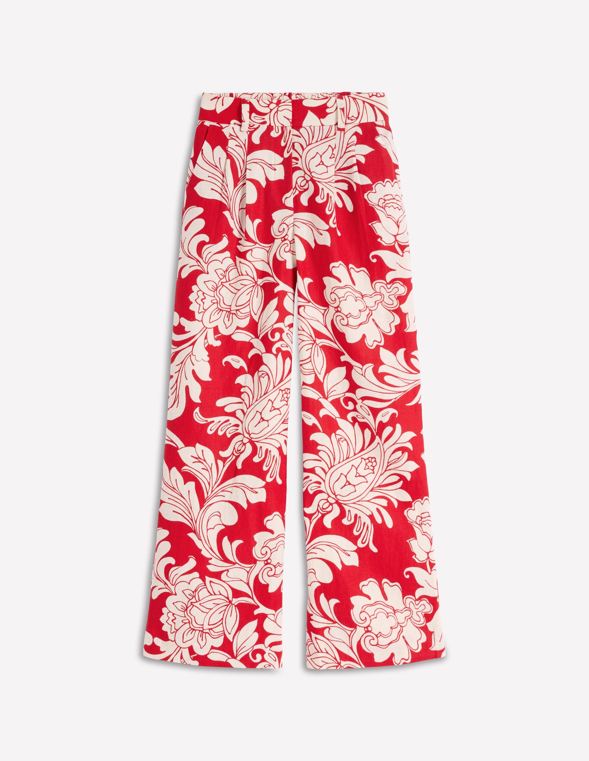 Kensington Linen Trousers-Salsa, Delicate Blossom-6
