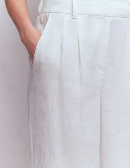 Kensington Linen Trousers-White-2