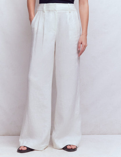 Kensington Linen Trousers-White-4