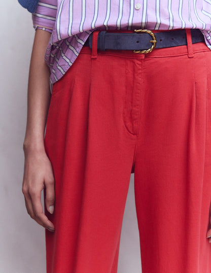 Kensington Wide Leg Trousers-Poppy Red-2