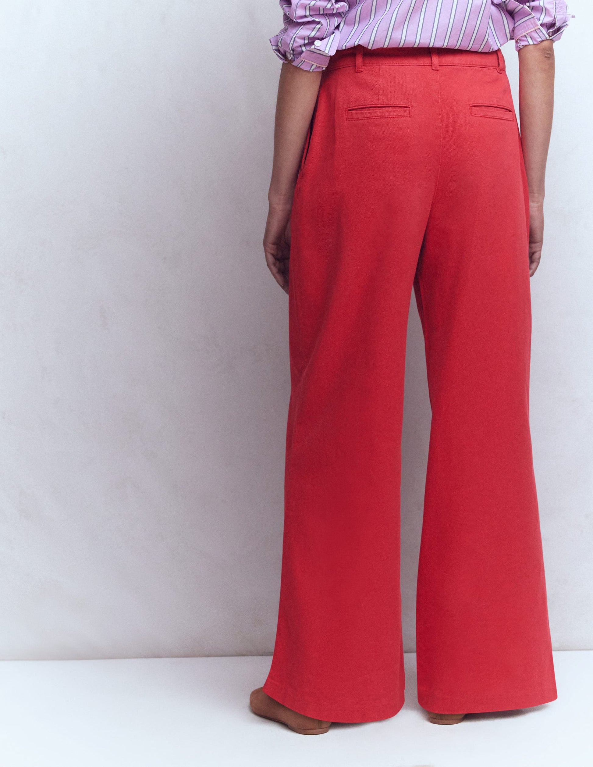 Kensington Wide Leg Trousers-Poppy Red-4