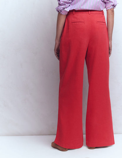 Kensington Wide Leg Trousers-Poppy Red-3
