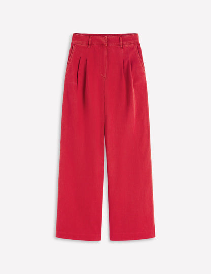 Kensington Wide Leg Trousers-Poppy Red-6