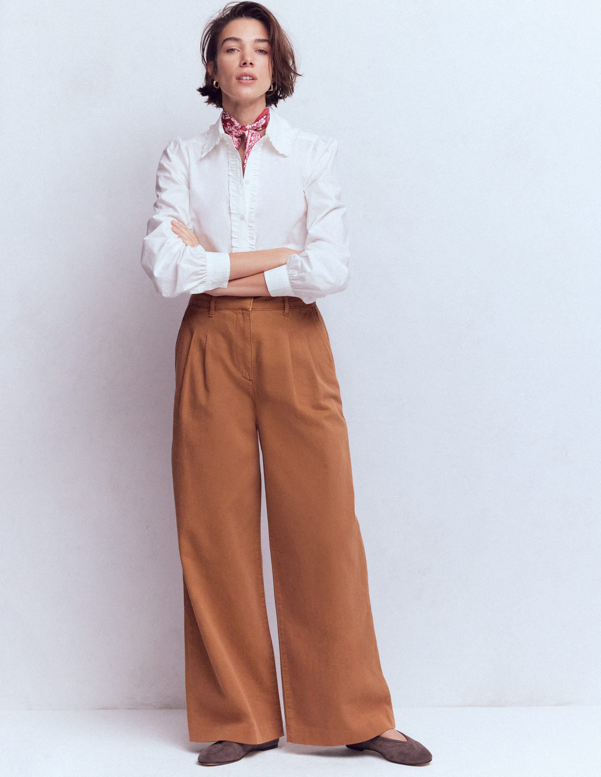 Kensington Wide Leg Trousers-Ginger - Image 1