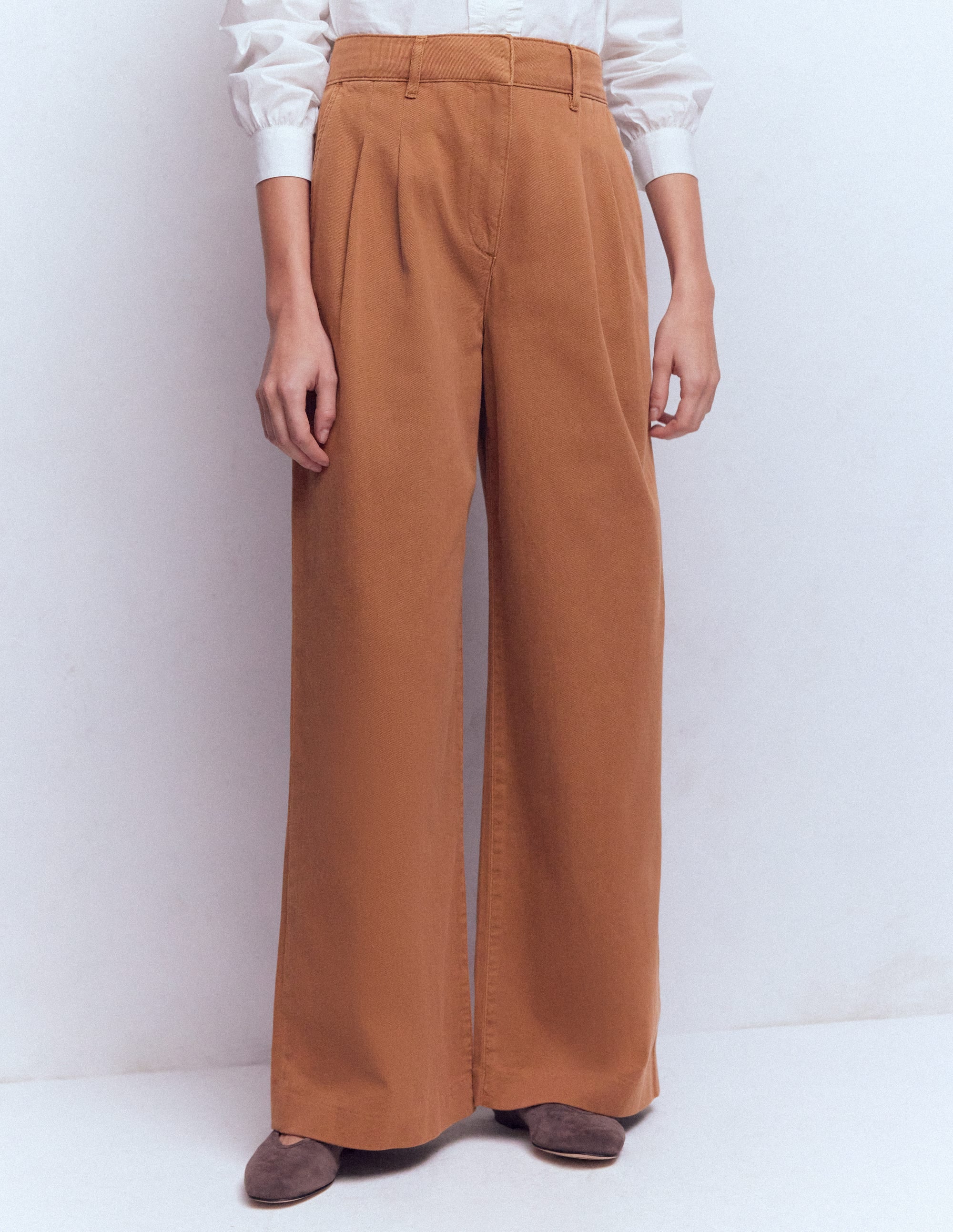 Kensington Wide Leg Trousers-Ginger - Image 4