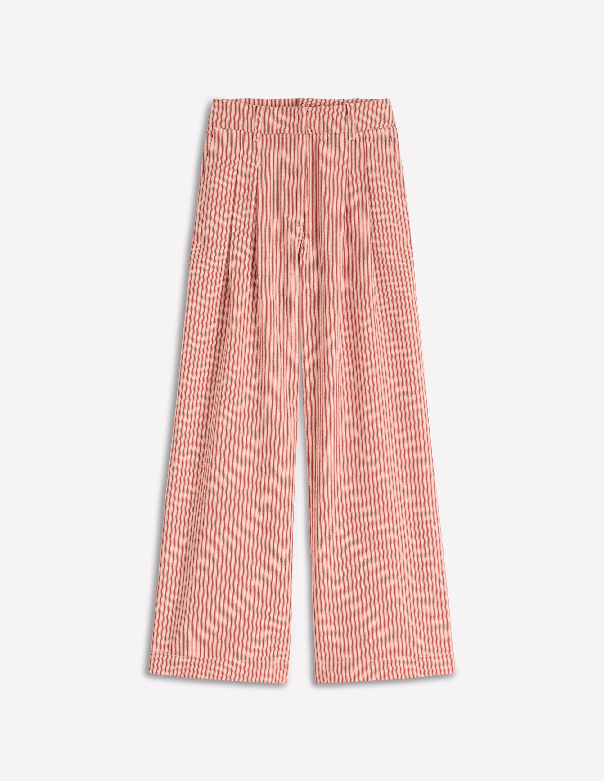 Kensington Wide Leg Trousers-Red Ticking Stripe-6