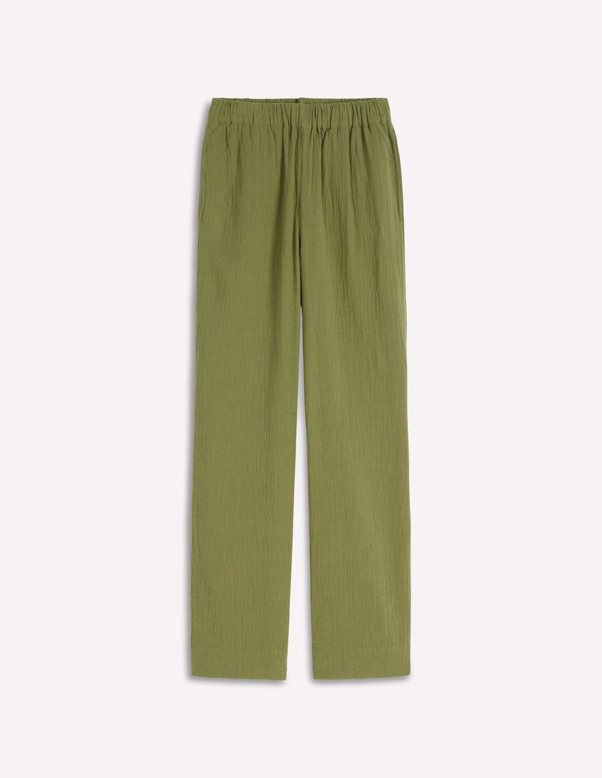 Pull On Double Cloth Trousers-Olive Green-6