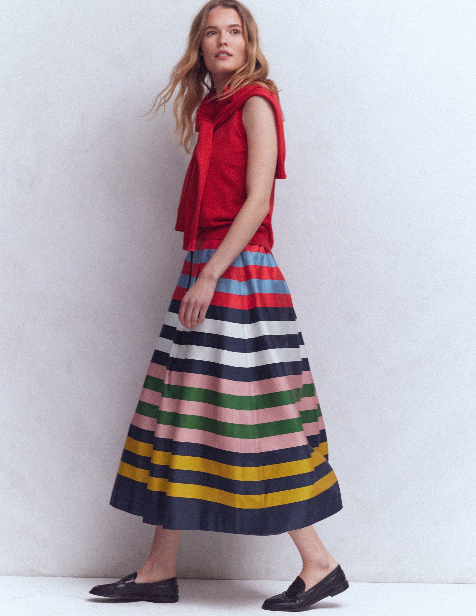 Verity Sateen Skirt-Multi Stripe-1
