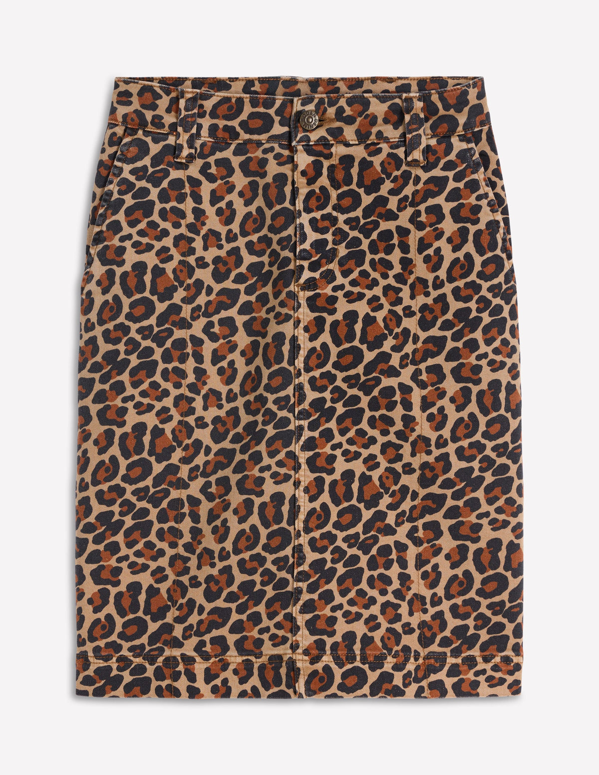 Straight Denim Skirt-Animal Print - Image 6