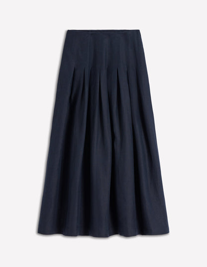 Valentina linen Skirt-Navy-5