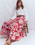 Abigail Poplin Maxi Skirt-Botanical Flourish