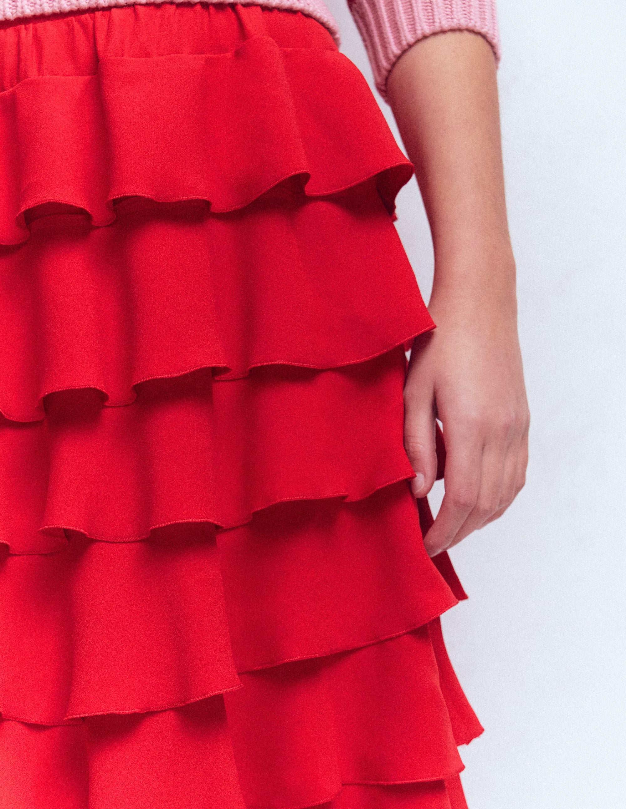 Tiered Maxi Skirt-Salsa - Image 2
