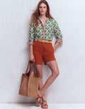 Belgravia Linen Shorts-Burnt Orange