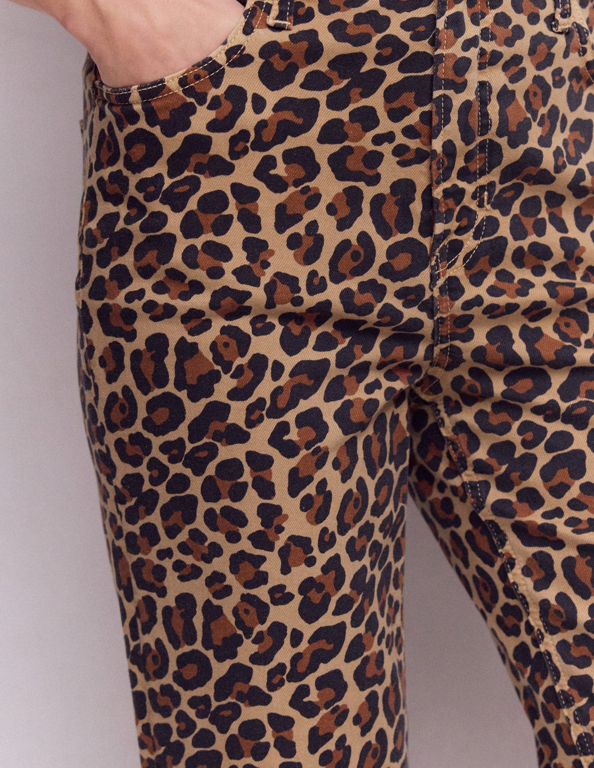 High Rise Straight Jeans-Animal Print-2