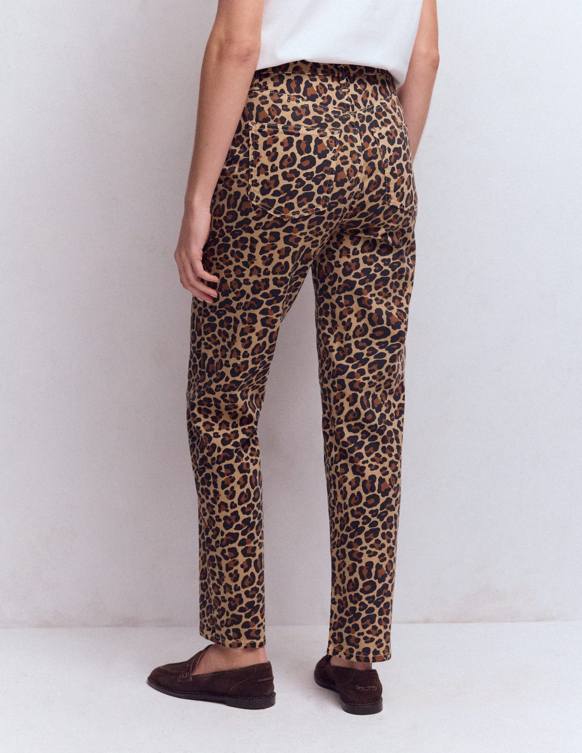 High Rise Straight Jeans-Animal Print-3