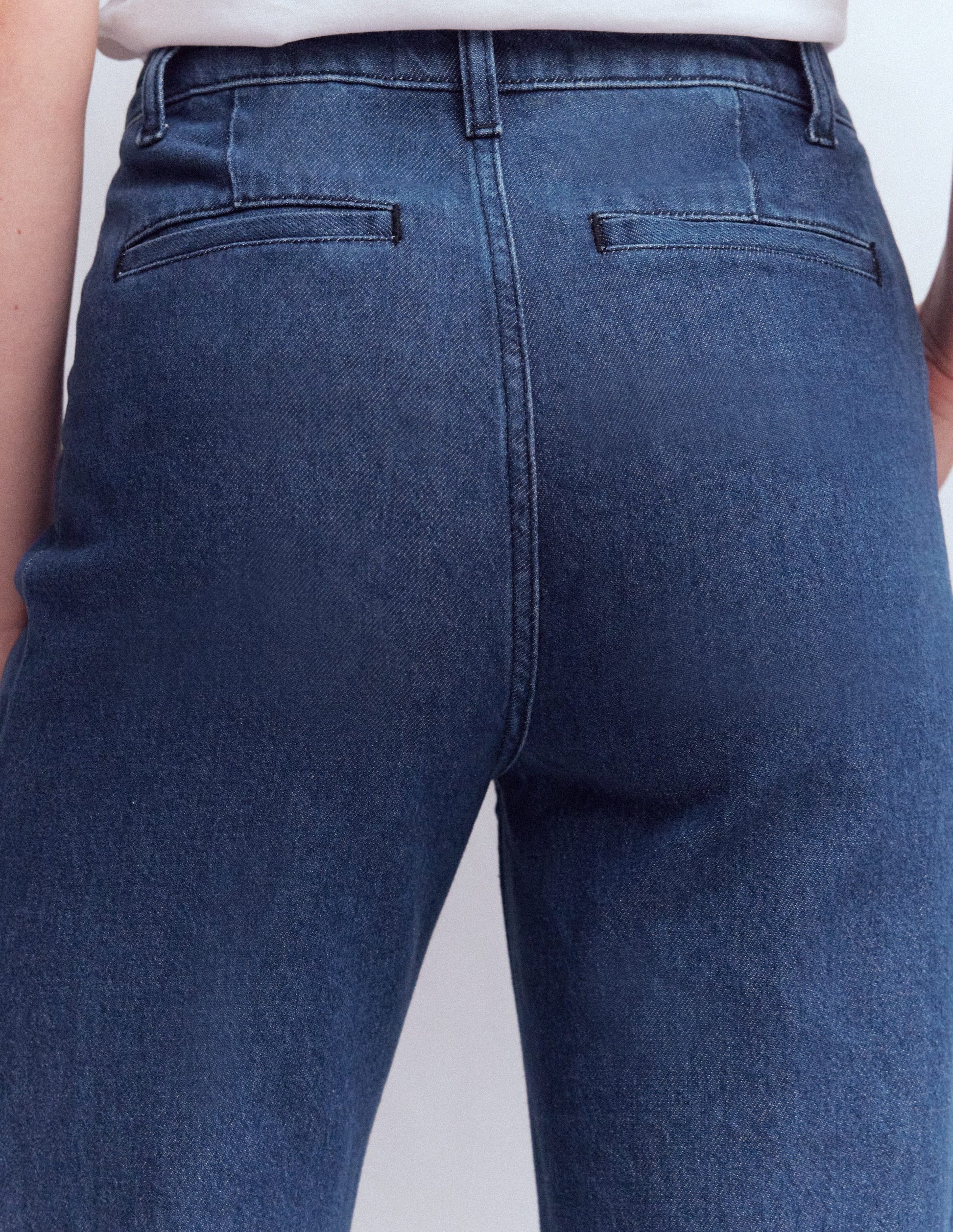 Pocket Detail Wide Leg Jeans-Mid Vintage-2