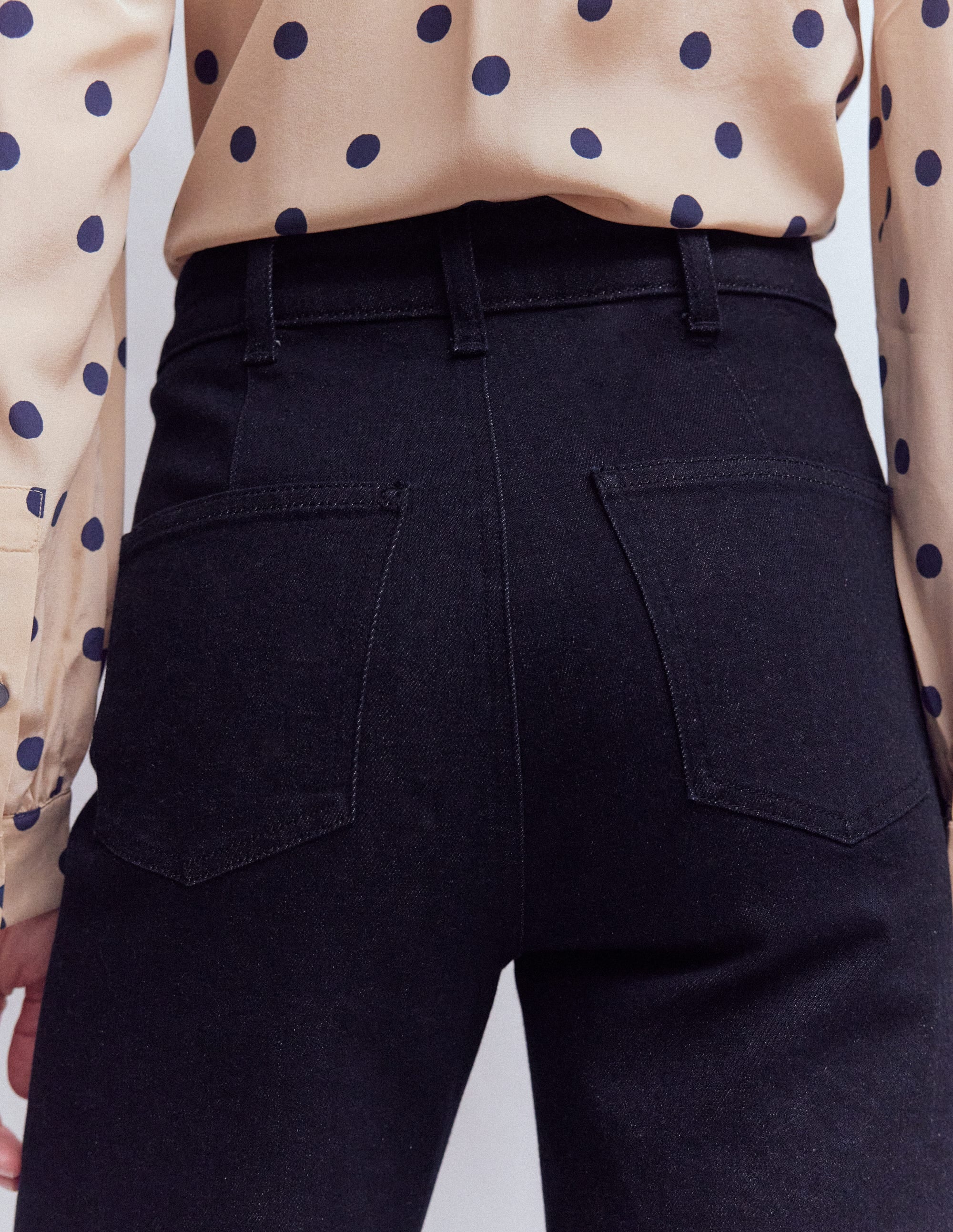 Pintuck Column Leg Jeans-Indigo Rinse - Image 2