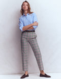 Canonbury Tailored Trousers-Green, Pink and Brown Check