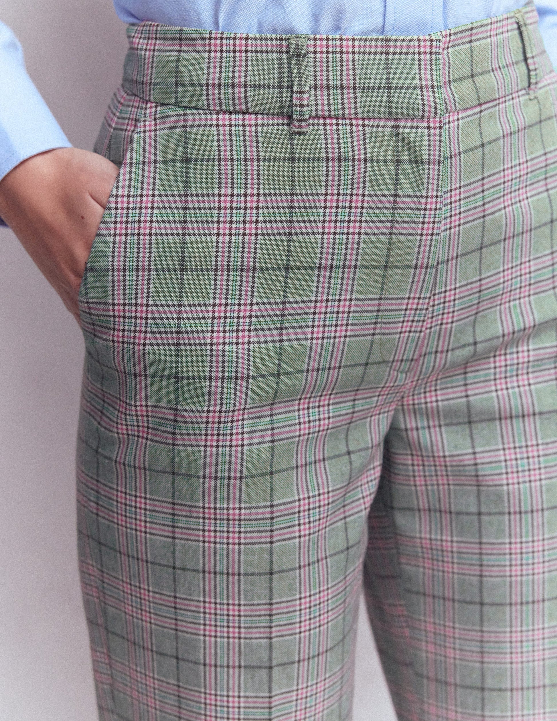Canonbury Tailored Trousers-Green, Pink and Brown Check-3