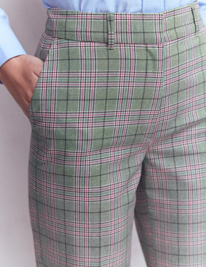 Canonbury Tailored Trousers-Green, Pink and Brown Check-3