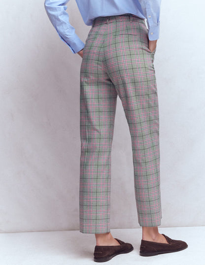 Canonbury Tailored Trousers-Green, Pink and Brown Check-4