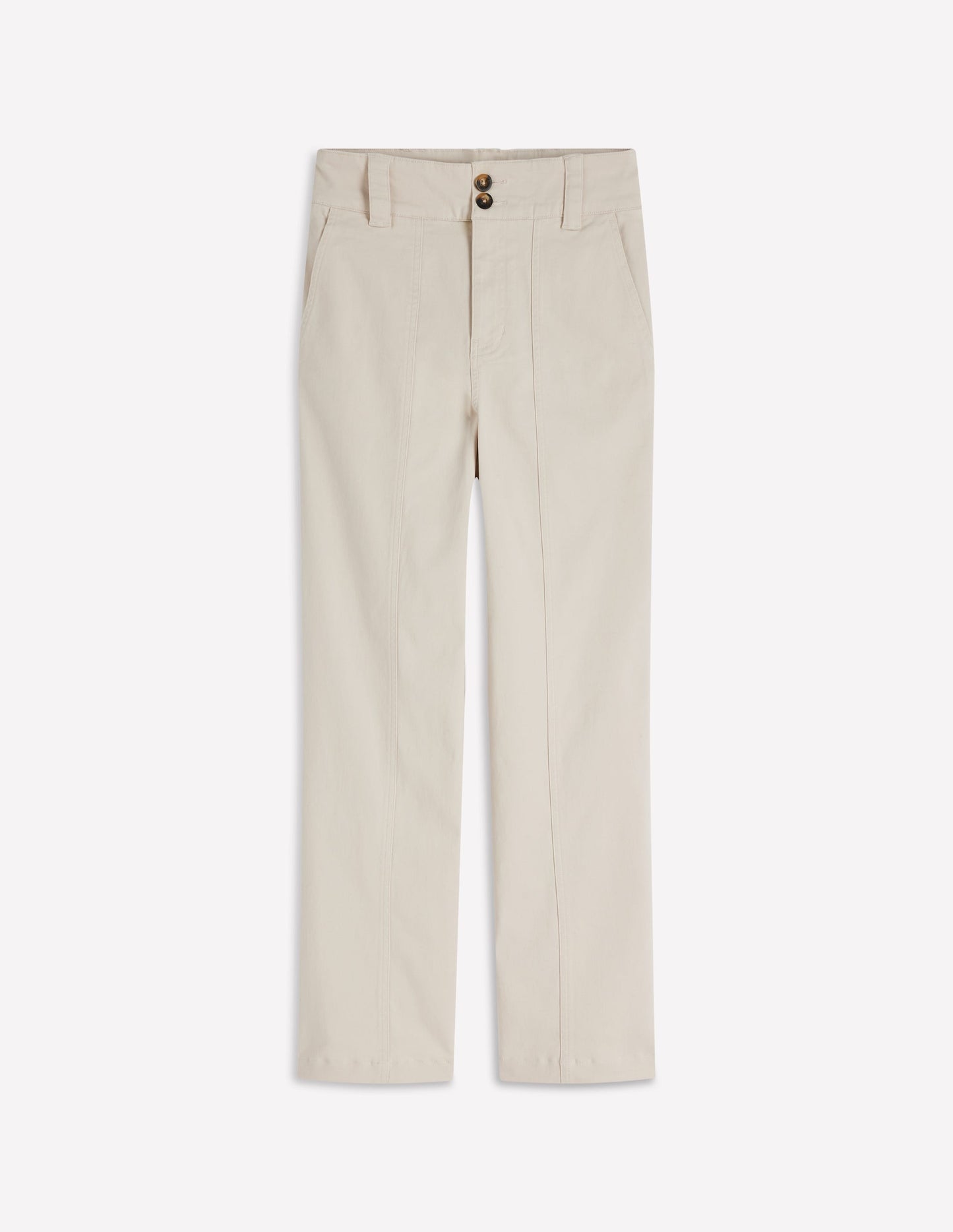 Straight Leg Chino Trousers-Almond Milk