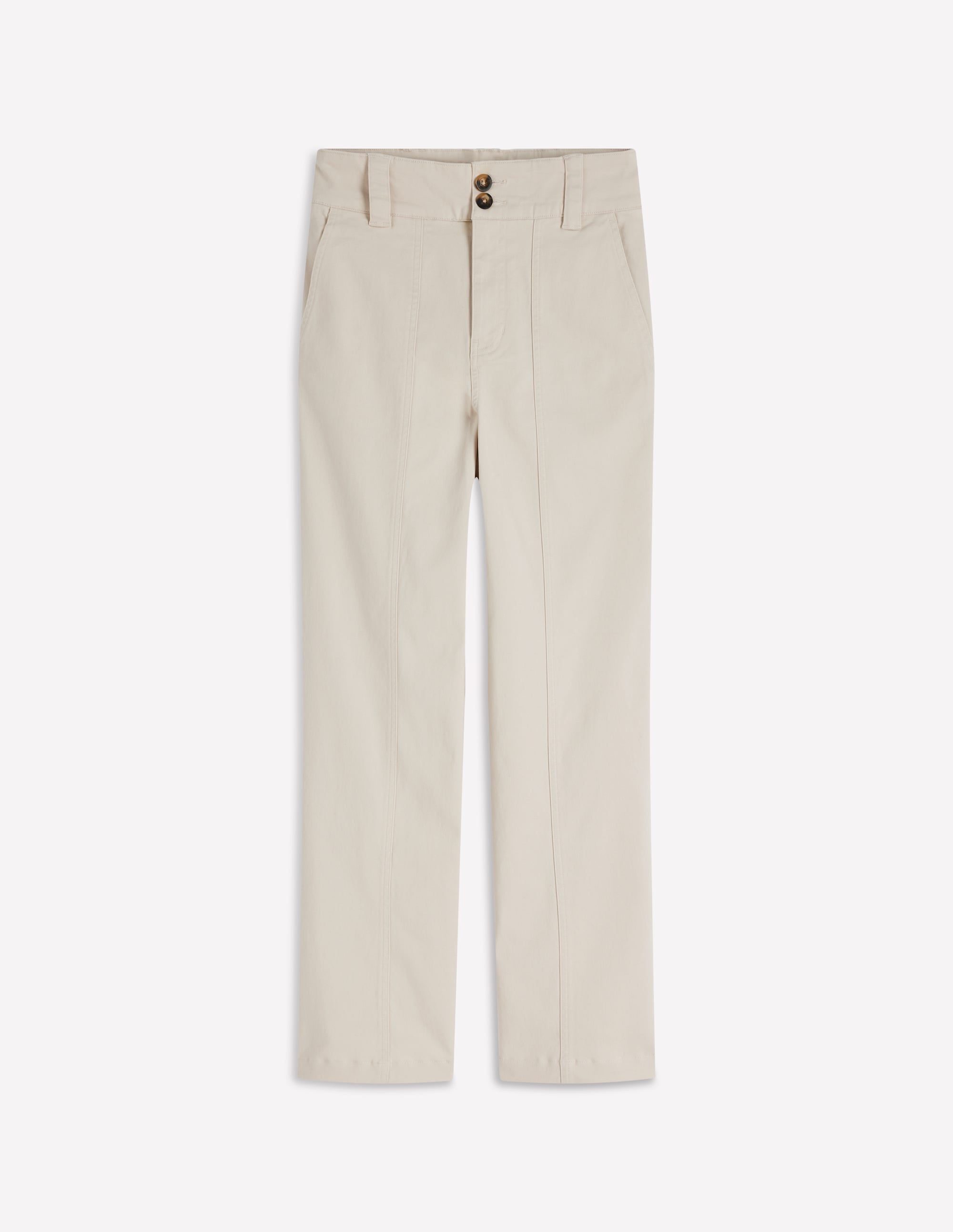 Straight Leg Chino Trousers-Almond Milk - Image 6