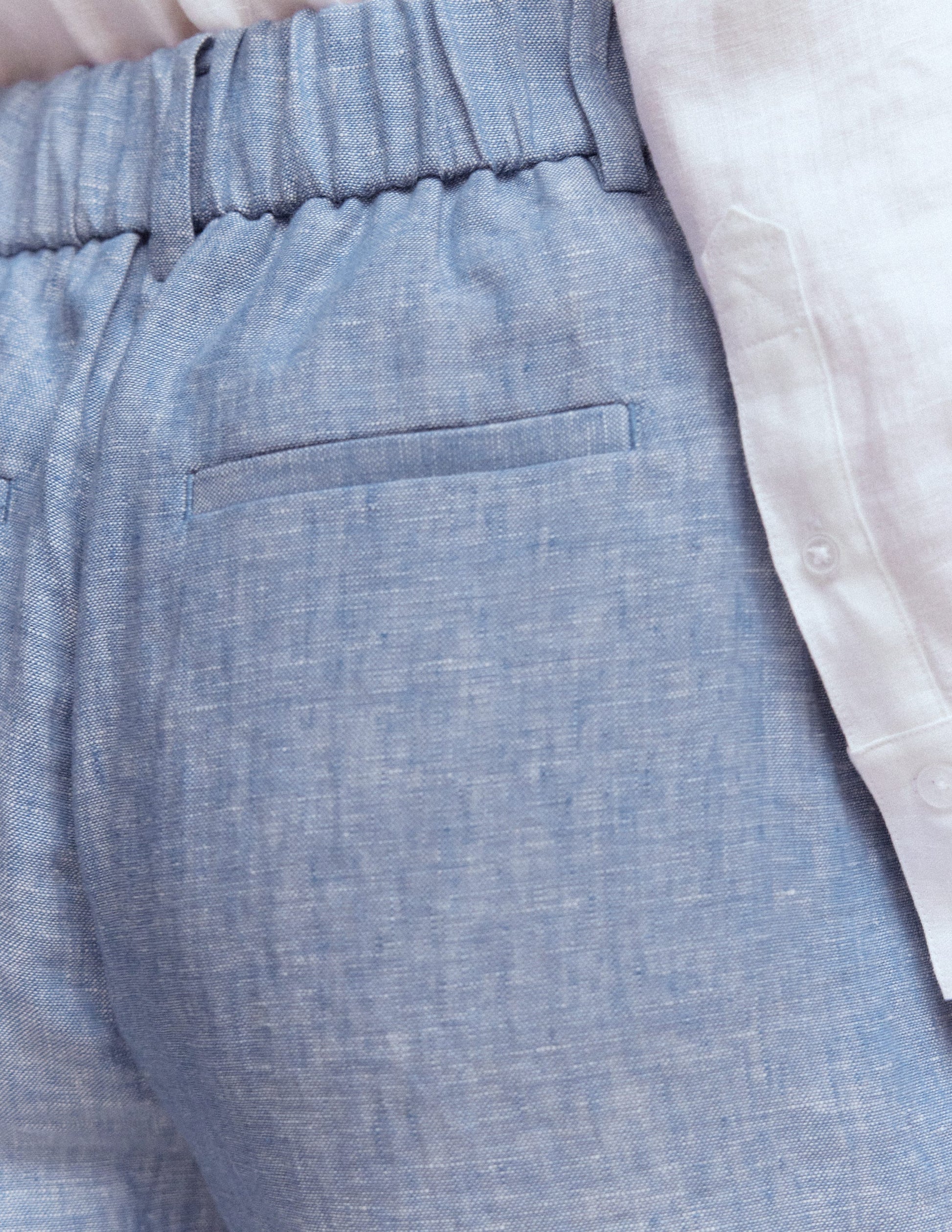 Kensington Linen Shorts-Blue Chambray-5