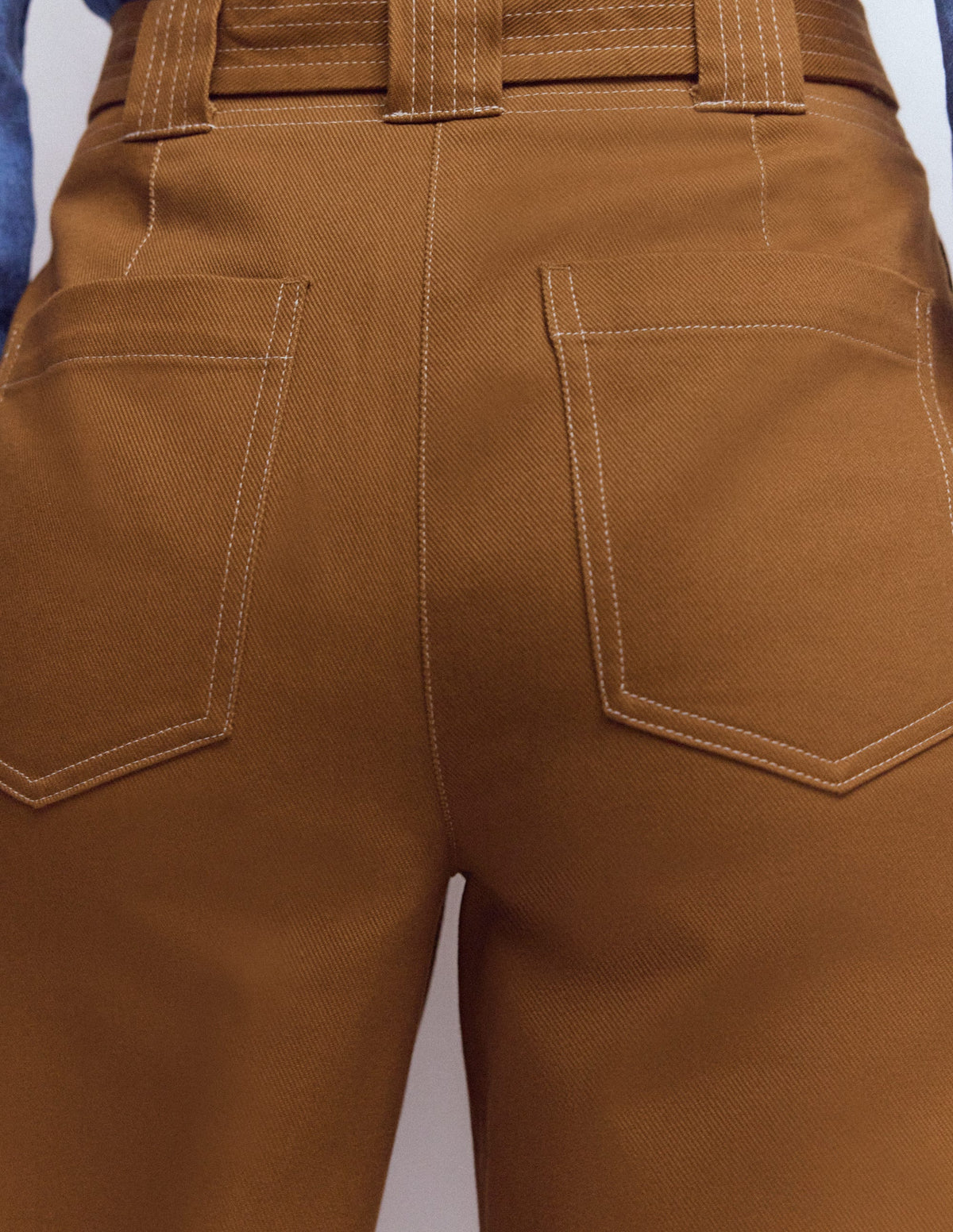 Belted Barrel Leg Trousers-GINGERBREAD - Image 5