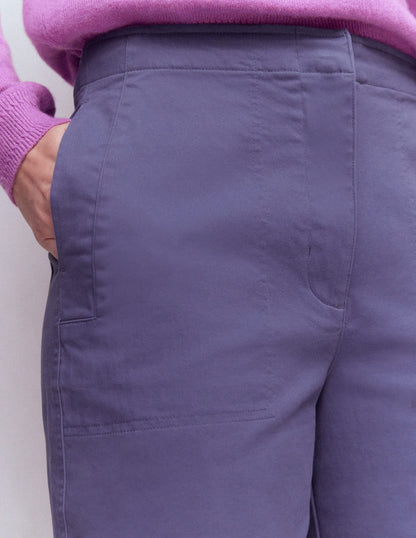 Straight Taper Trousers-Purple Thistle-2