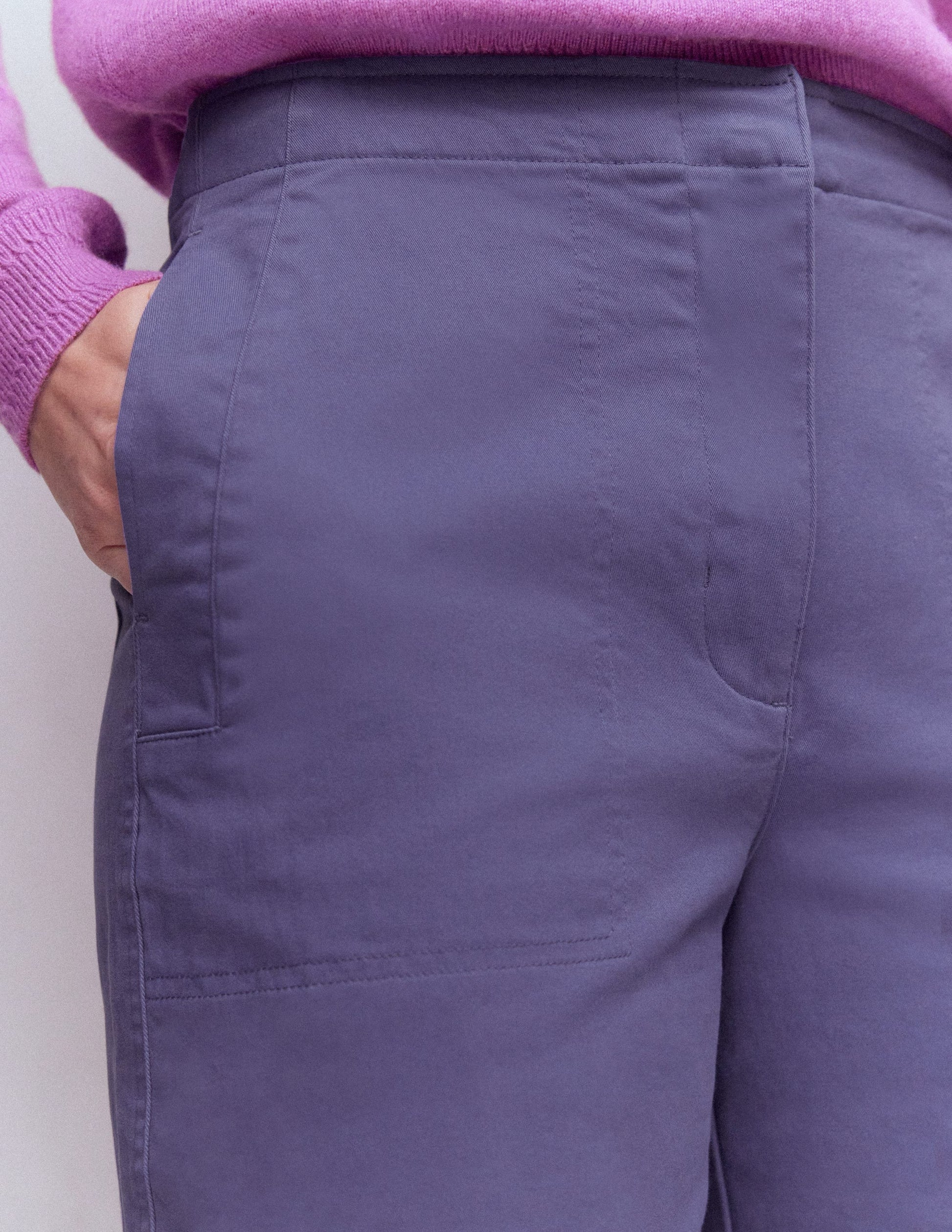 Barrel Leg Chino Trousers-Purple Thistle-2