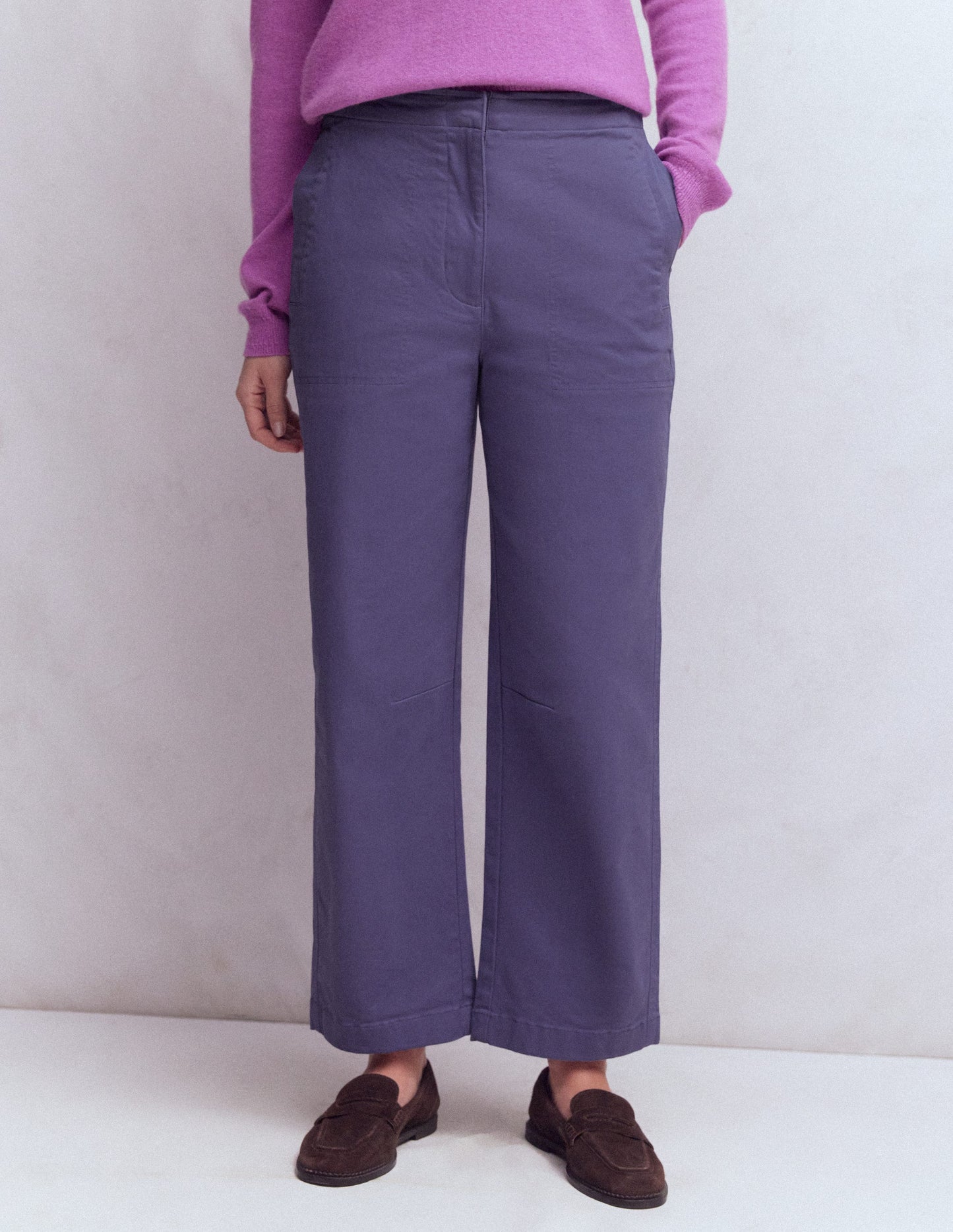 Straight Taper Trousers-Purple Thistle