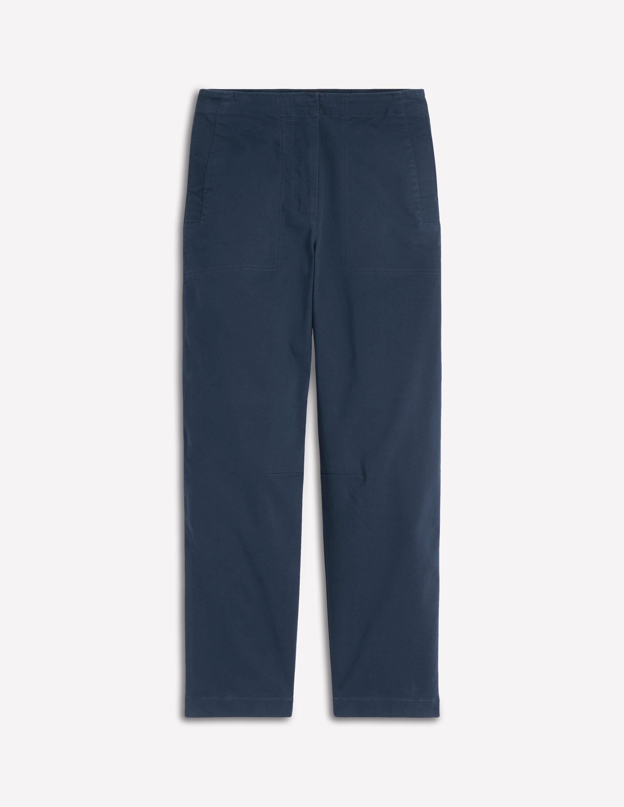 Barrel Leg Chino Trousers-Navy - Image 6