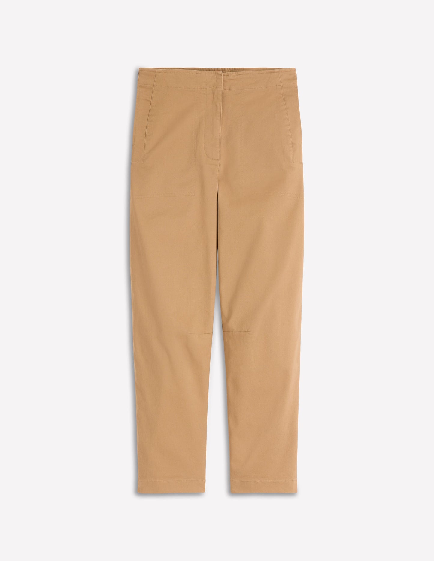 Barrel Leg Chino Trousers-Cappuccino