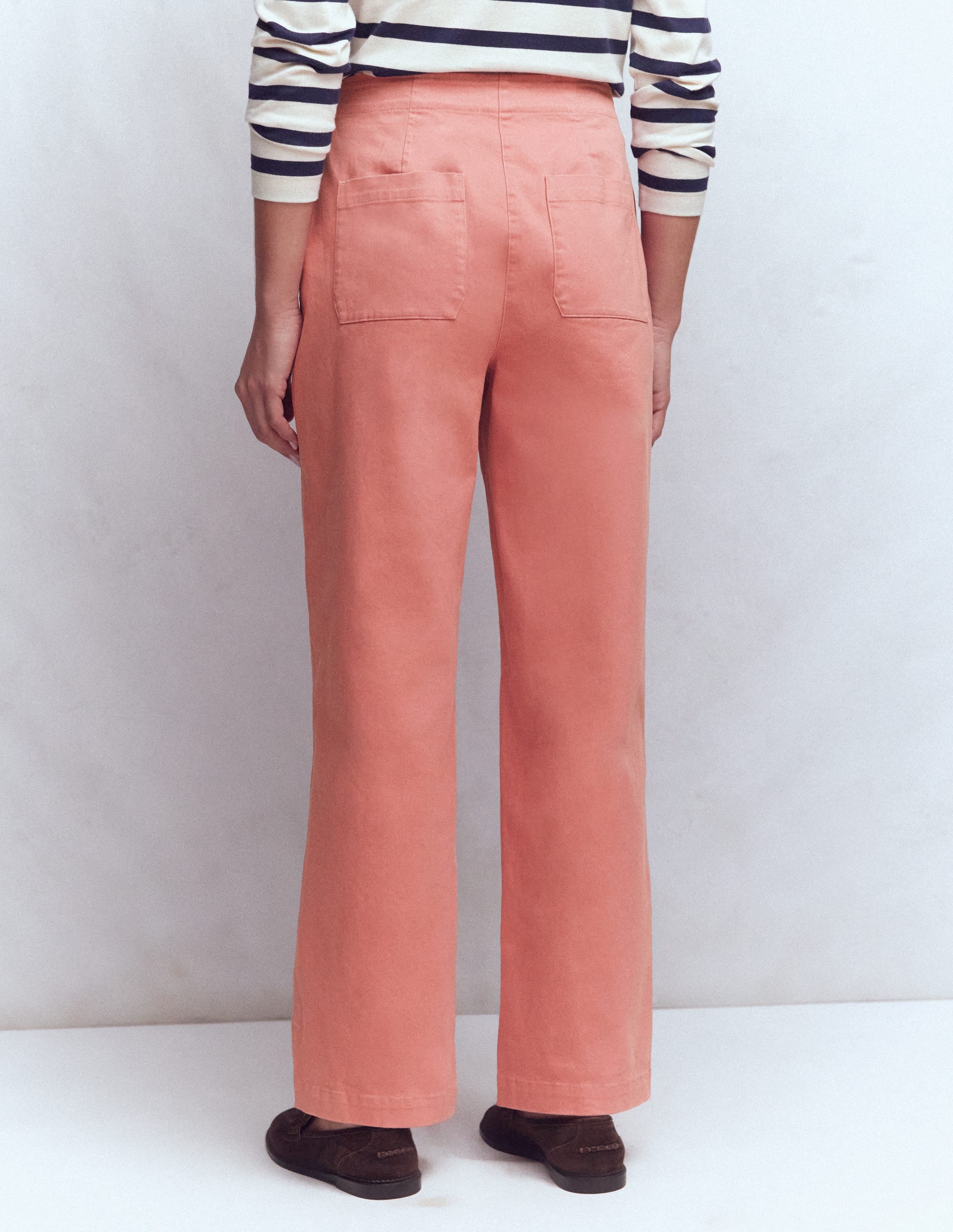 Barrel Leg Chino Trousers-Vintage Rose - Image 3