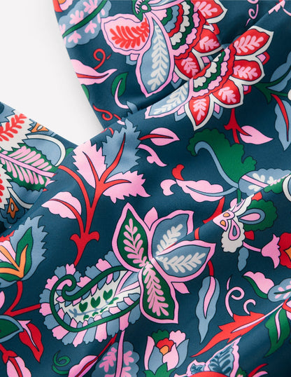 Mykonos Deep V Swimsuit-Dark Blue, Botanical Trail-7