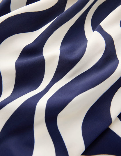 Mykonos Deep V Swimsuit-Navy, Rythmic Wave-6