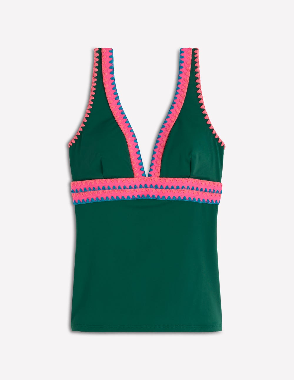 Porto Tankini Top-Mangrove Green, Embroidery-7