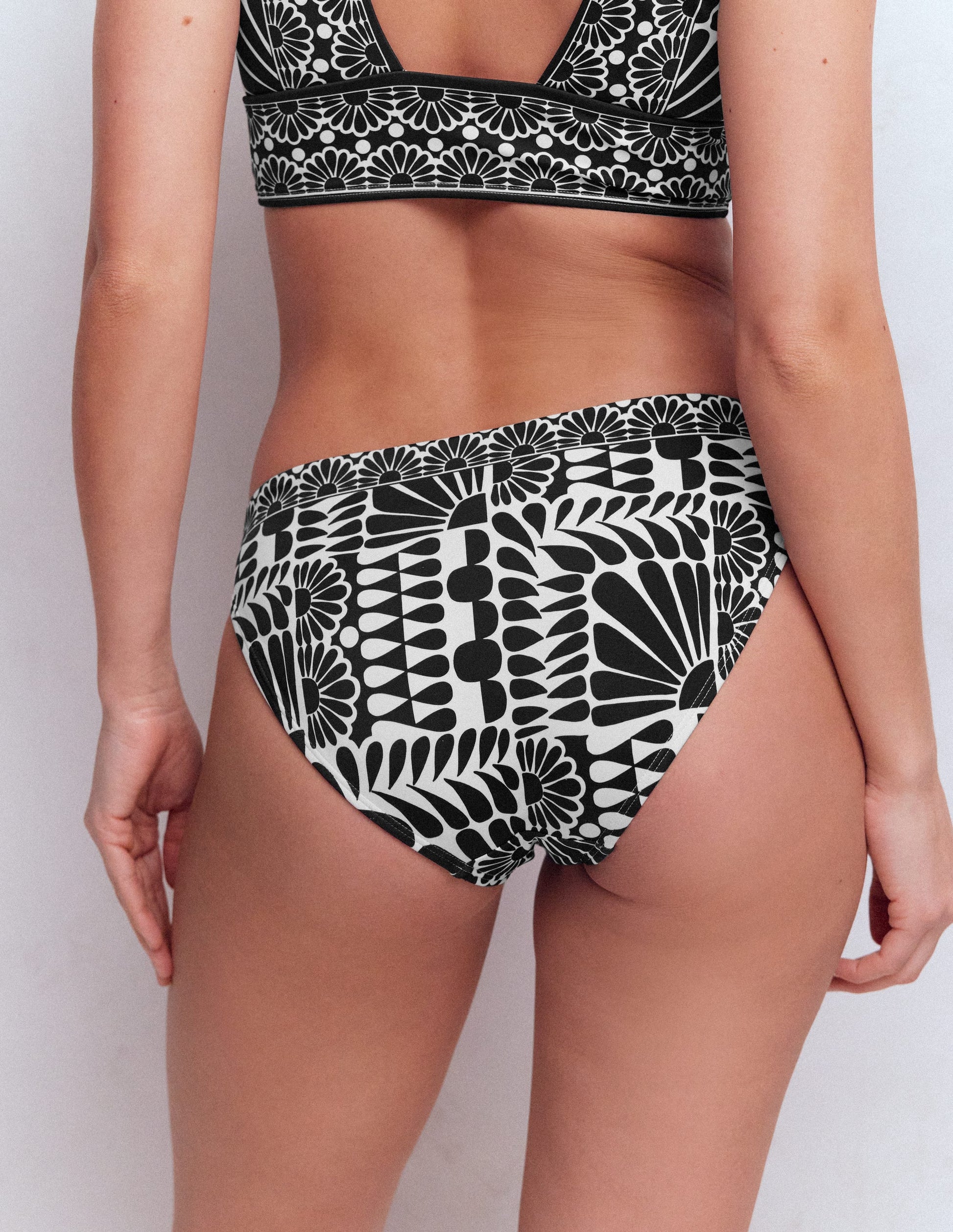 Porto Bikini Bottoms-Black, Geo Stamp-3