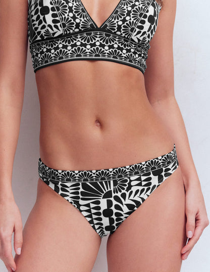 Porto Bikini Bottoms-Black, Geo Stamp-5