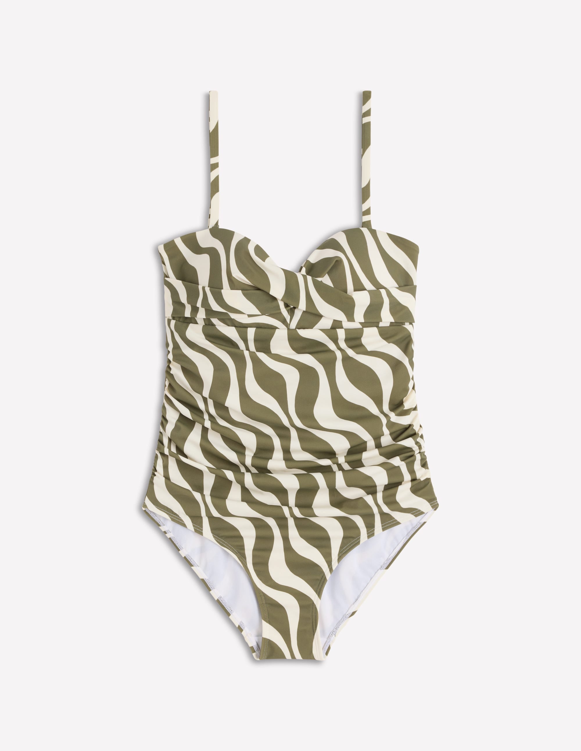 Andros Twist Front Swimsuit-Woodland Green, Rhythmic Wave - Image 5