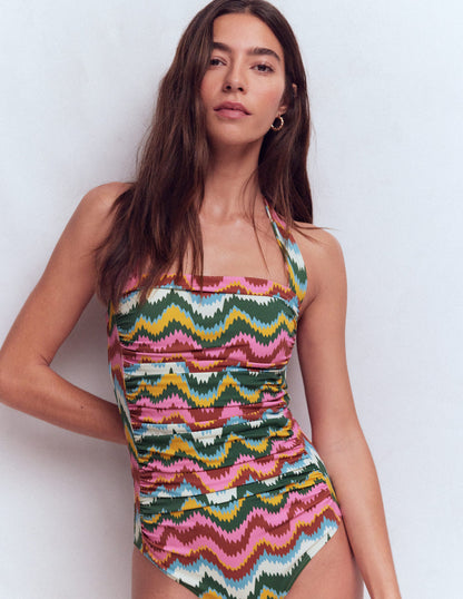 Kythira Ruched Swimsuit-Multi, Zig Zag Wave-4