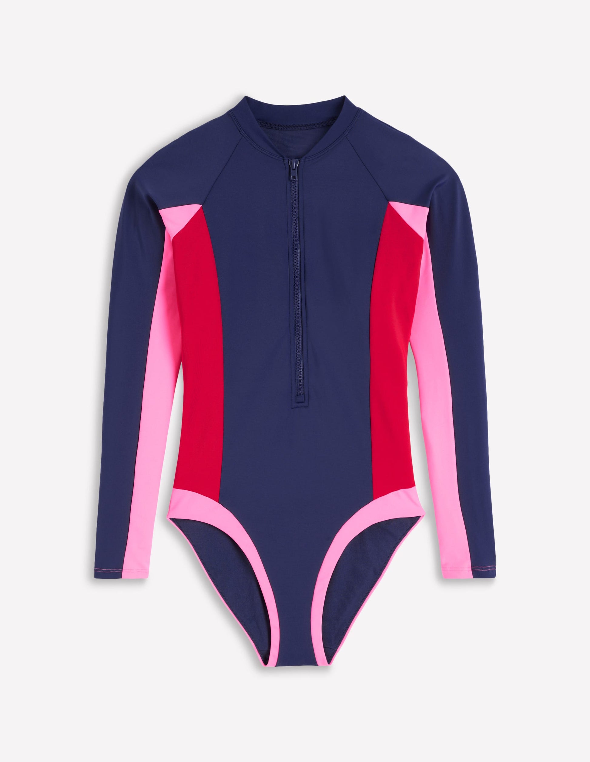 Rash Guard Swimsuit-Navy, Colourblock-6