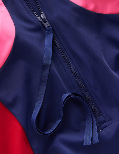 Piped Sporty Swimsuit-Navy, Colourblock-7