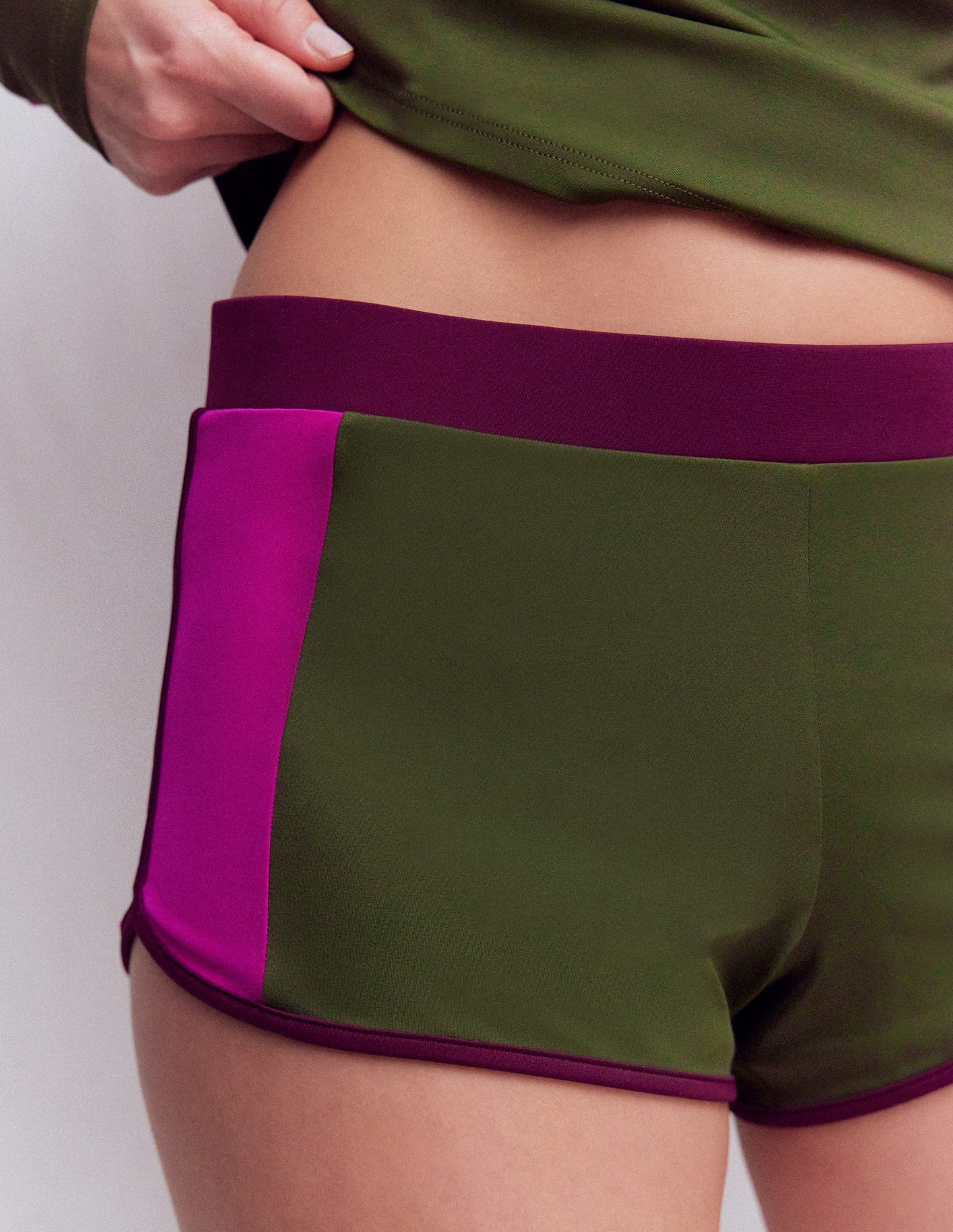 Swim Shorts-Khaki, Colourblock