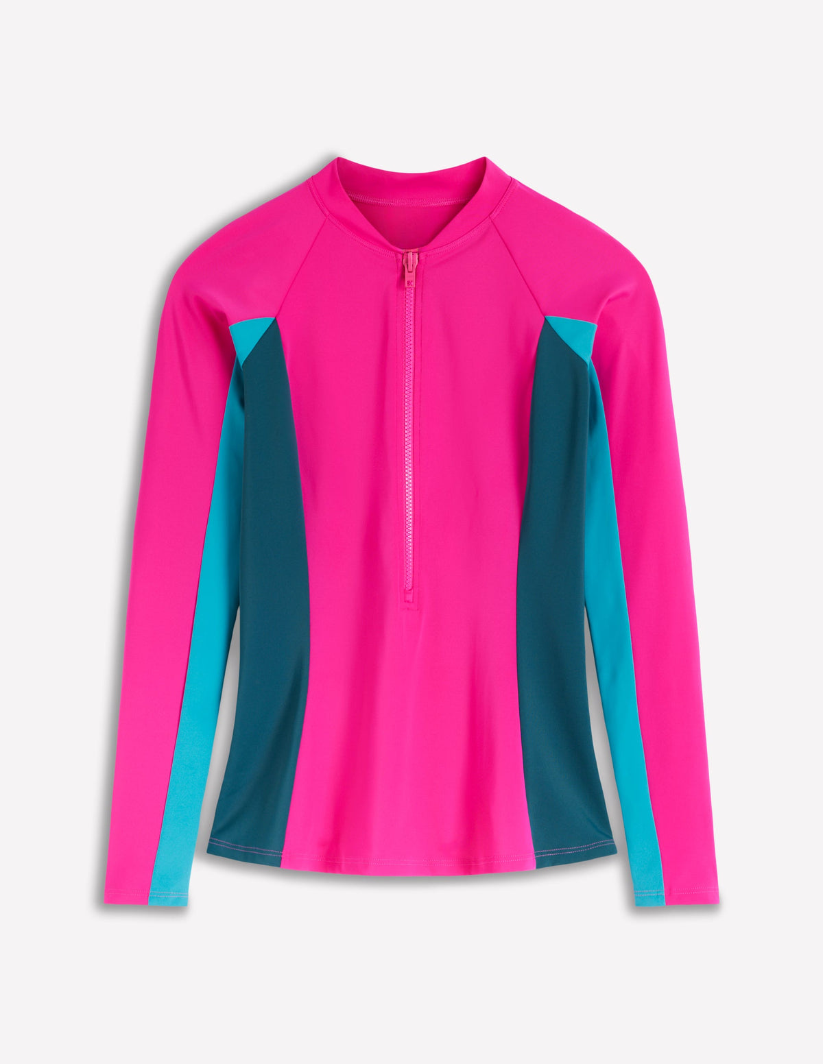 Neon Pink Rash Guard Long Sleeve Rash Guard Top - Pink Colourblock | Boden UK