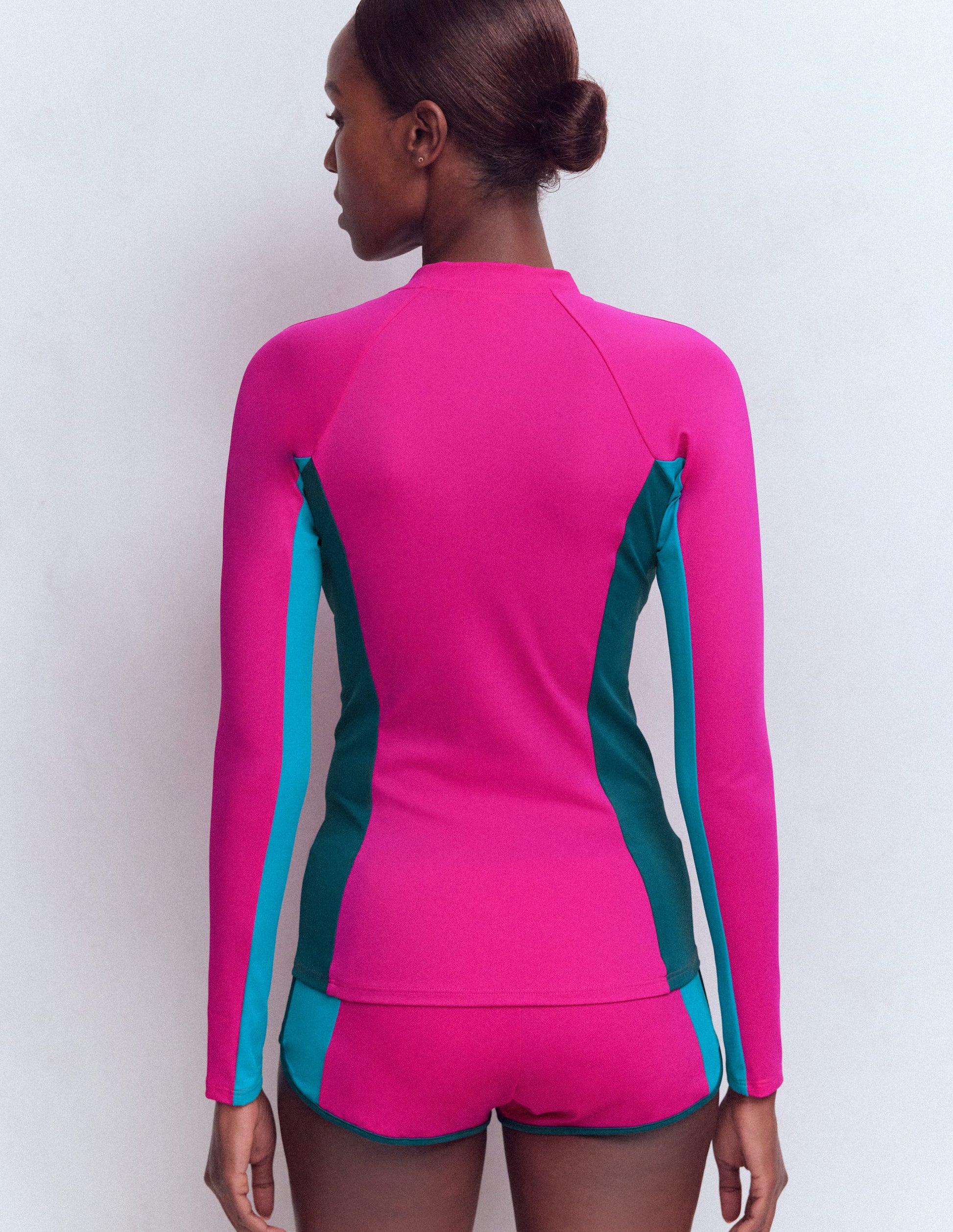 Sun Safe Raglan Rash Vest-Pink Colourblock-3