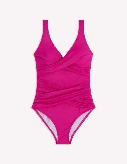 Cross Wrap Swimsuit-Bright Fuchsia-5