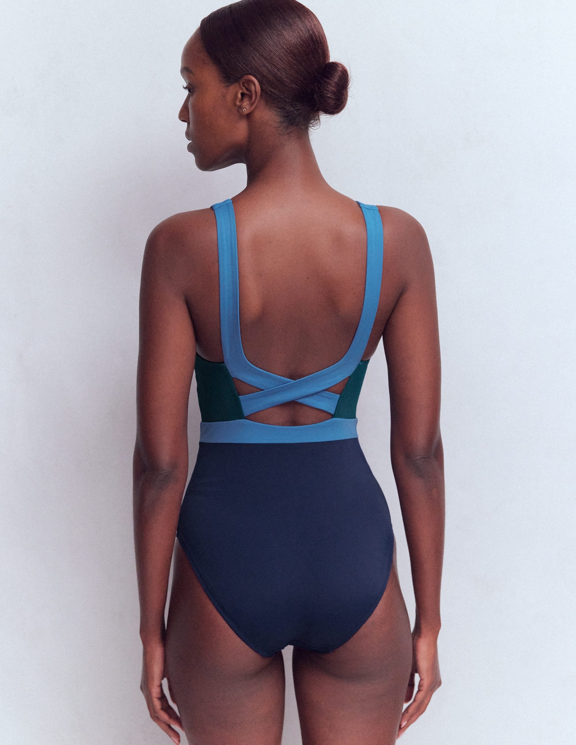 Campania Cross-back Swimsuit-Pacific Green Colourblock - Image 3